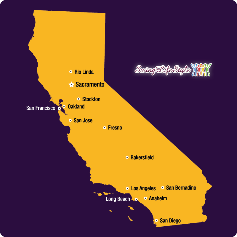 California Swingers Clubs Map